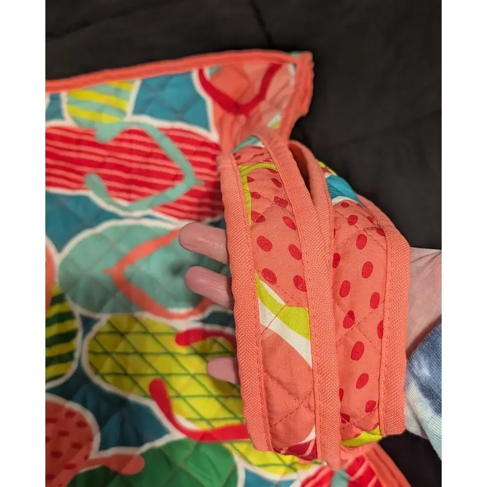 Vibrant Quilted Flip Flop Beach Bag Tote With Pocket Multi-color Large Summer - Picture 5 of 10